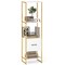Space-Saving 5-Tier Narrow Bookcase with 4 Open Shelves and Hidden Storage Drawer